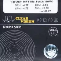 Фото Полимерная астигматическая детская линза CV  Kid Focus n=1,61 MR-8 AS HMC EMI UV