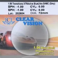 Фото Полимерная фотохромная линза CV n=1,56 Transitions XTRActive SHMC Blue Block 