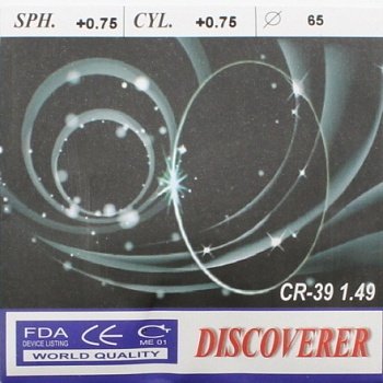 Фото Полимерная астигматическая линза CR-39 n=1,49