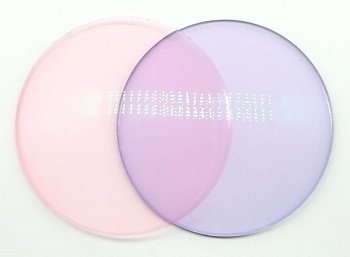 Фото Полимерная тонированная 25% линза с мультипокрытием n=1,56 HMC D70 (сиреневая и розовая)