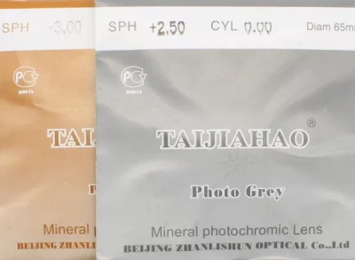 Фото Минеральная фотохромная линза n=1,502