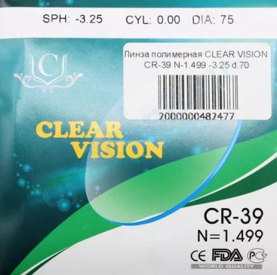 Фото Полимерная линза CV CR-39 n=1,49 D75